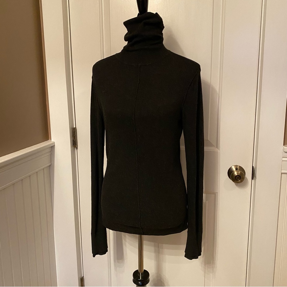 WHITE + WARREN SWEATER TURTLENECK GRAY LIGHTWEIGHT LONG SLEEVE SIZE S